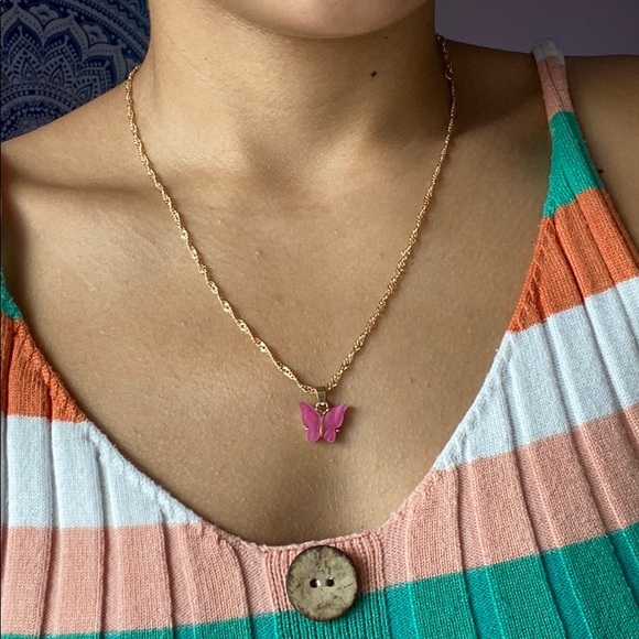 Rose butterfly necklace - Picture 2 of 2